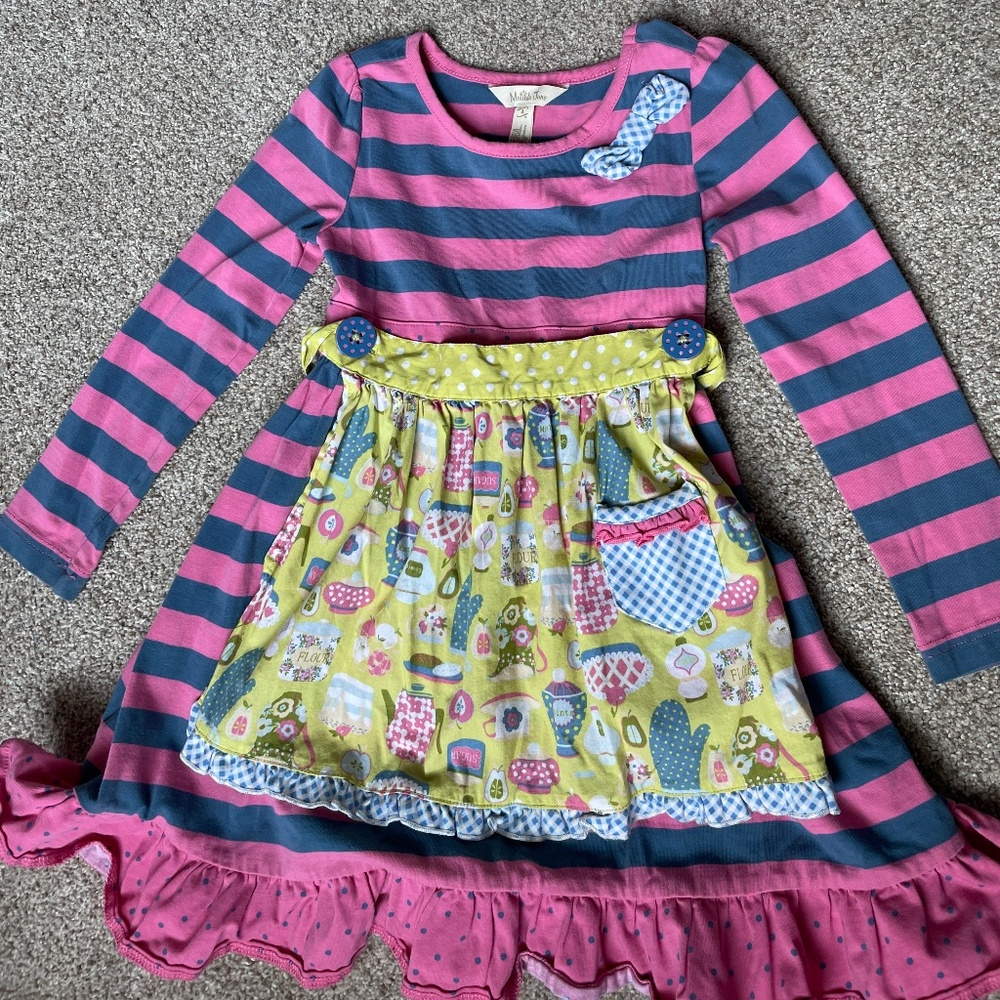 Matilda Jane apron front stripe dress